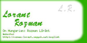 lorant rozman business card
