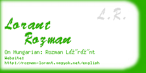 lorant rozman business card